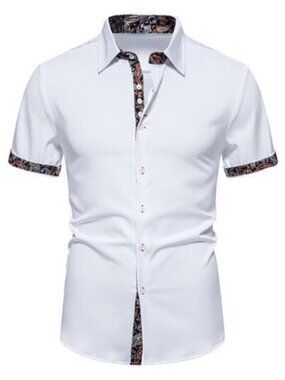 Men's Paisley Trim Short Sleeve Shirt